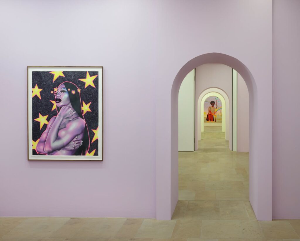 Installation view of "Devan Shimoyama: All the Rage" at Kunstpalais Erlangen