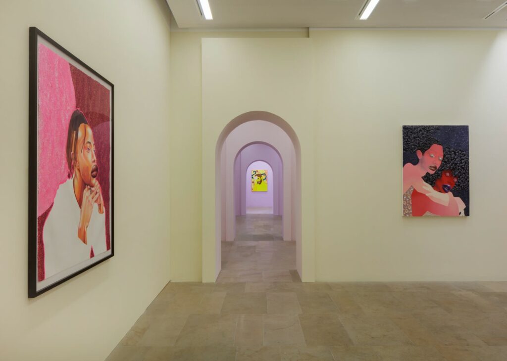 Installation view of Devan Shimoyama: All the Rage