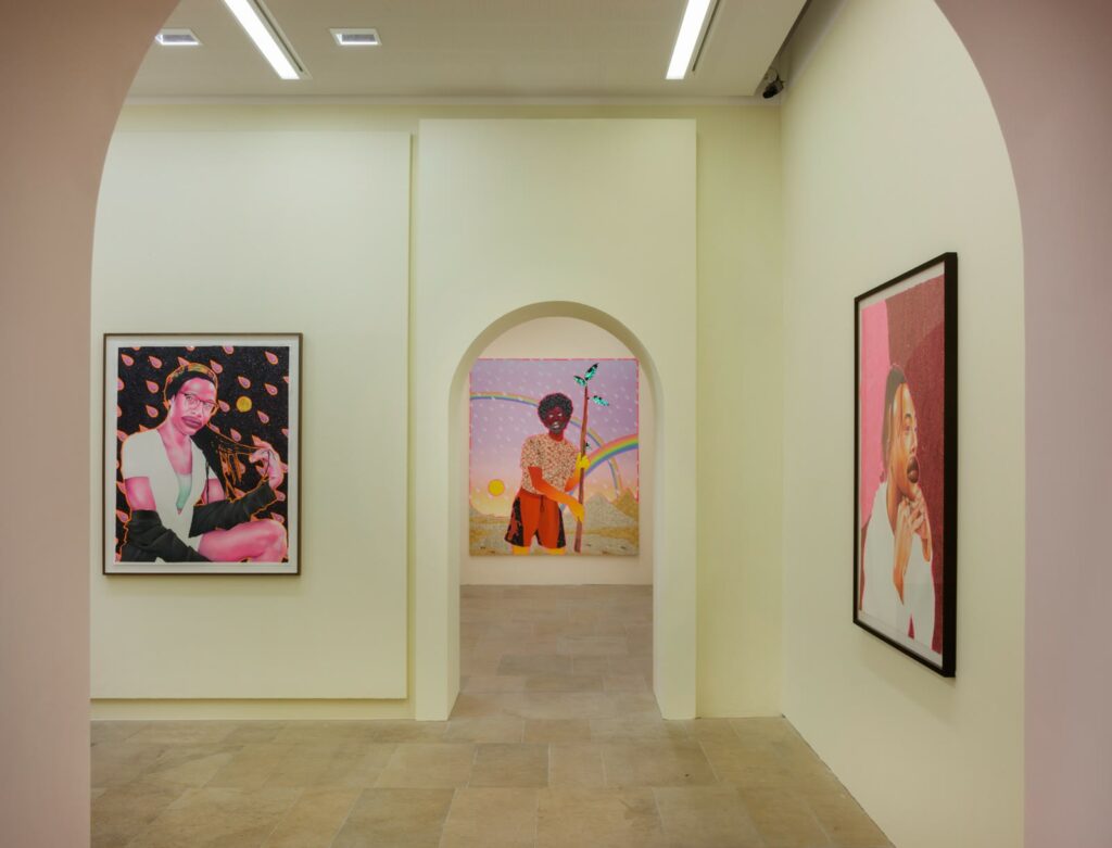 Installation view of "Devan Shimoyama: All the Rage" at Kunstpalais Erlangen