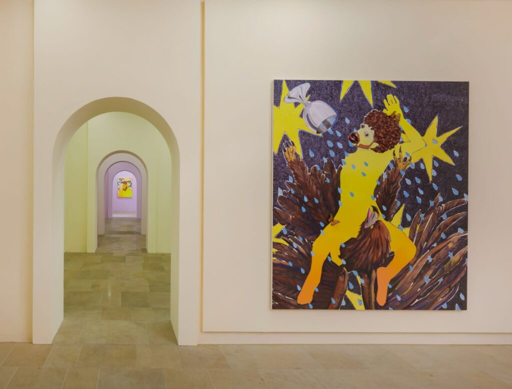 Installation view of "Devan Shimoyama: All the Rage" at Kunstpalais Erlangen