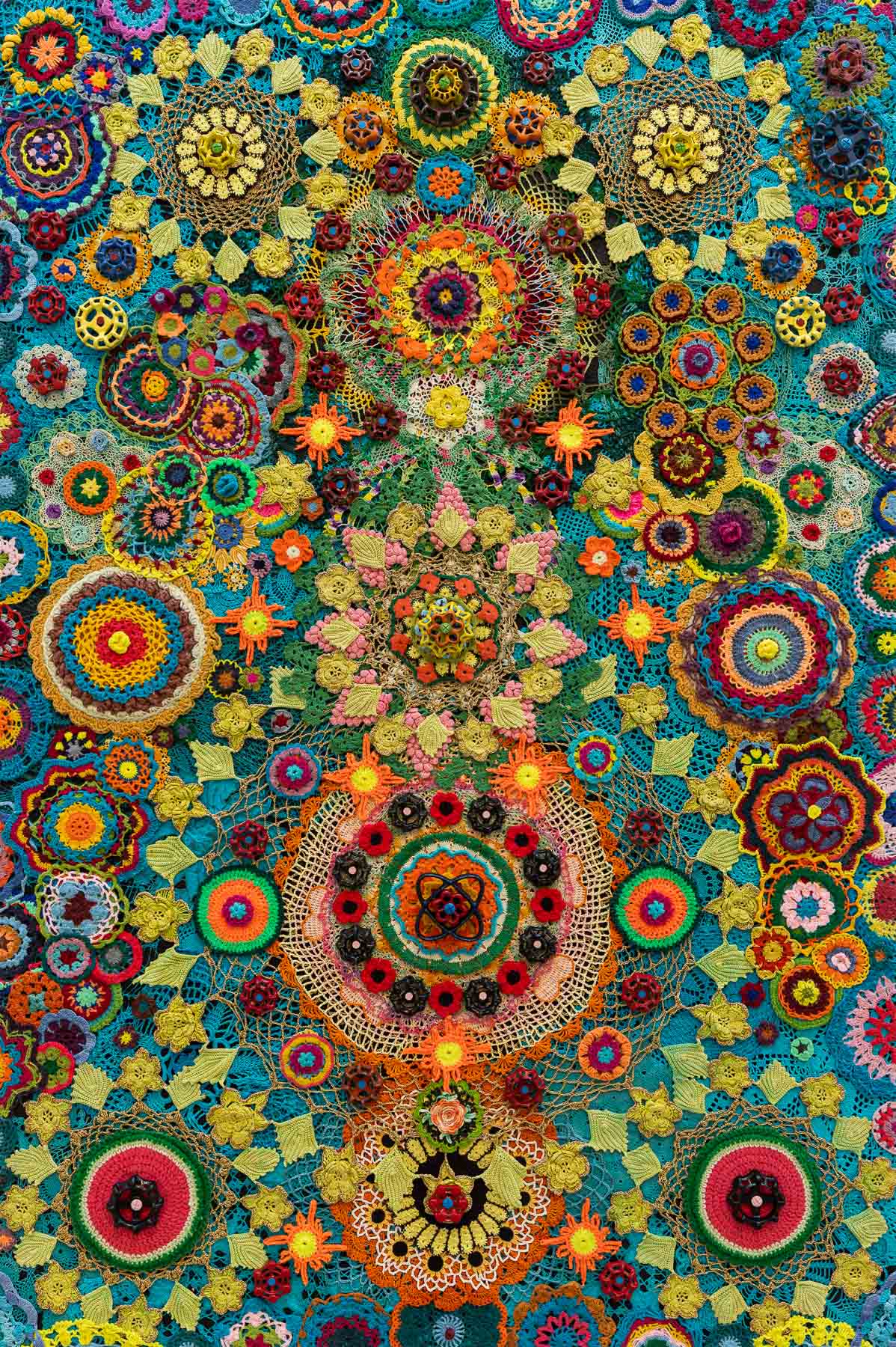 Zak Ové, Jab Jab Molassie, 2021, Crochet Doilies, 70.08 x 48.03 inches | 178 x 122 cm