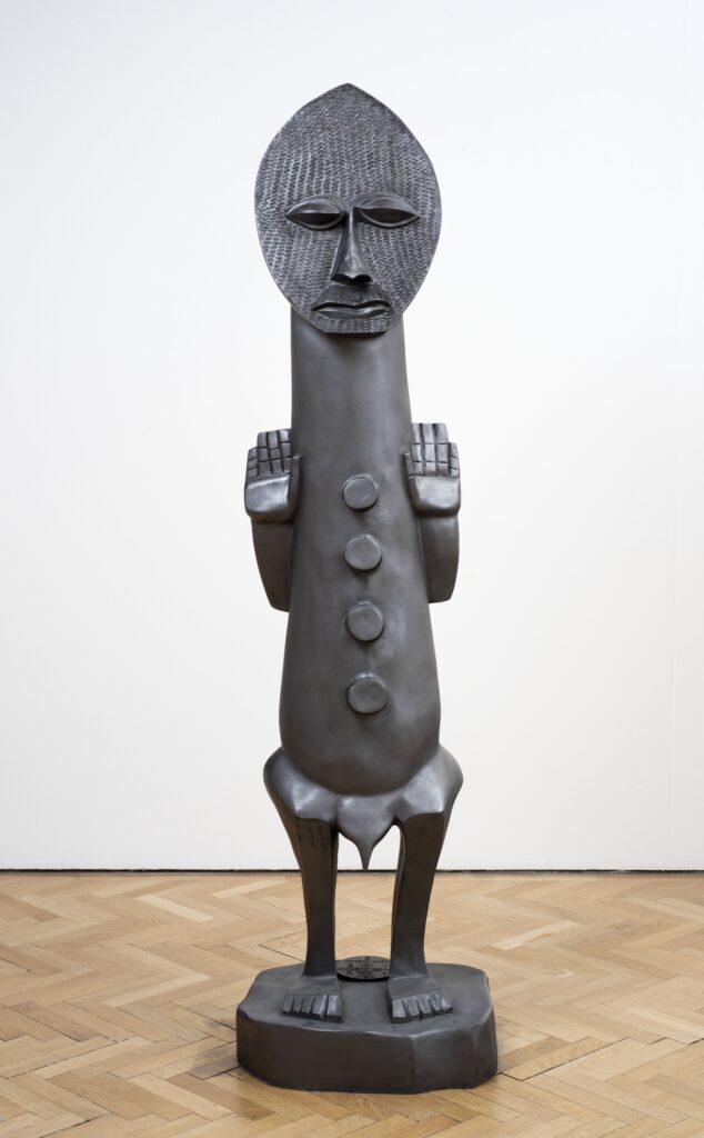 Zak Ové, Invisible Man, 2021, Fiberglass and graphite, 83.5 x 22 x 18 inches | 212.1 x 55.9 x 45.7 cm