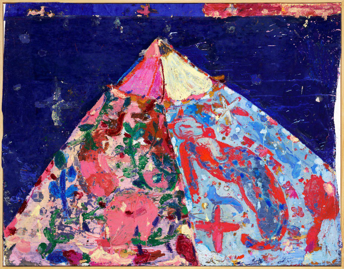 Gommaar Gilliams, ‘A beautiful outsider’, 2022, oil, oil stick, acrylic on pre-painted and stitched fabrics, 180x140cm