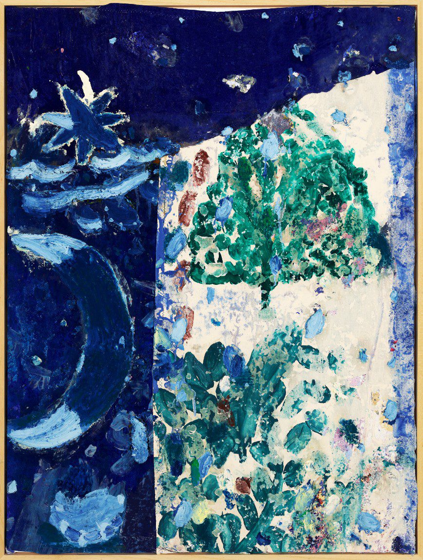 Gommaar Gilliams, ‘In one night’, 2022, oil, oil stick, acrylic on pre-painted and stitched fabrics, 120x90cm