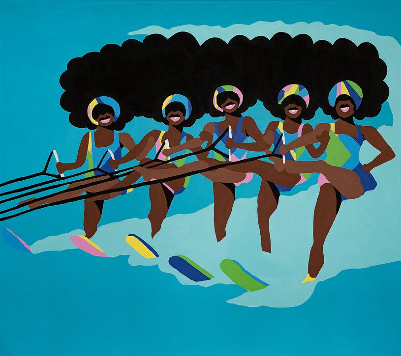 Sheena Rose, Show Skiing, 2022, Acrylic on canvas 30 x 34 inches | 76.2 x 86.4 cm