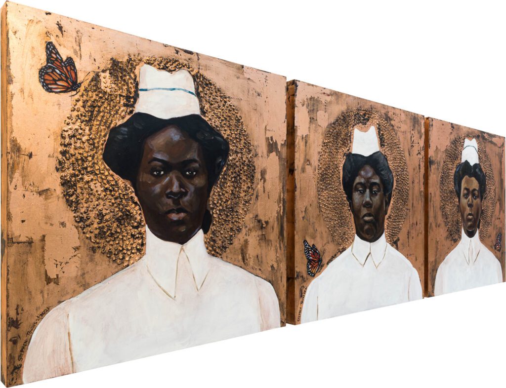 Detail of Stephen Towns, Brewster Hospital Nurses, Triptych (#1, #2, #3), 2021