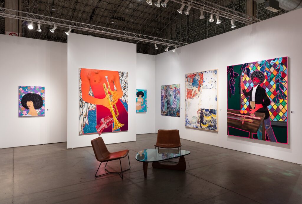 Installation view of De Buck Gallery's booth at EXPO CHICAGO 2023.