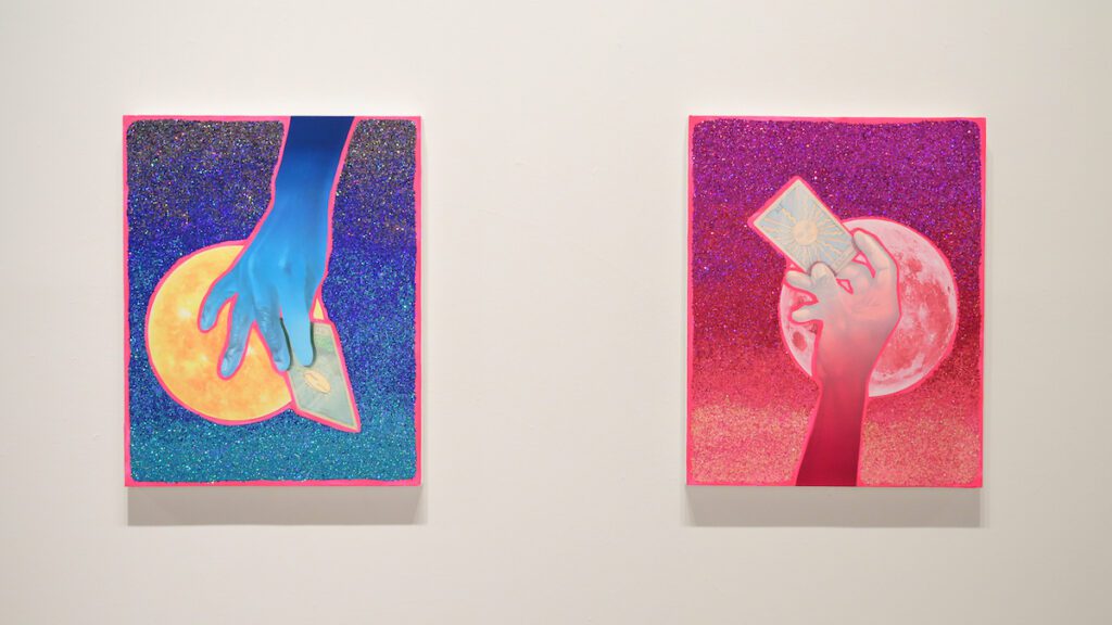 Installation view of "Devan Shimoyama: Tell Me" at CAC Málaga in Málaga, Spain.