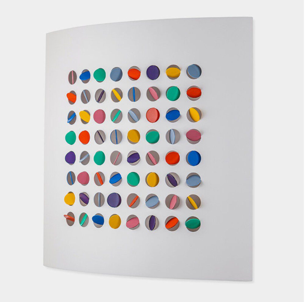 Altered States II, 2024, enamel on aluminium, 60 x 60 cm | all images courtesy of Rashid Al Khalifa