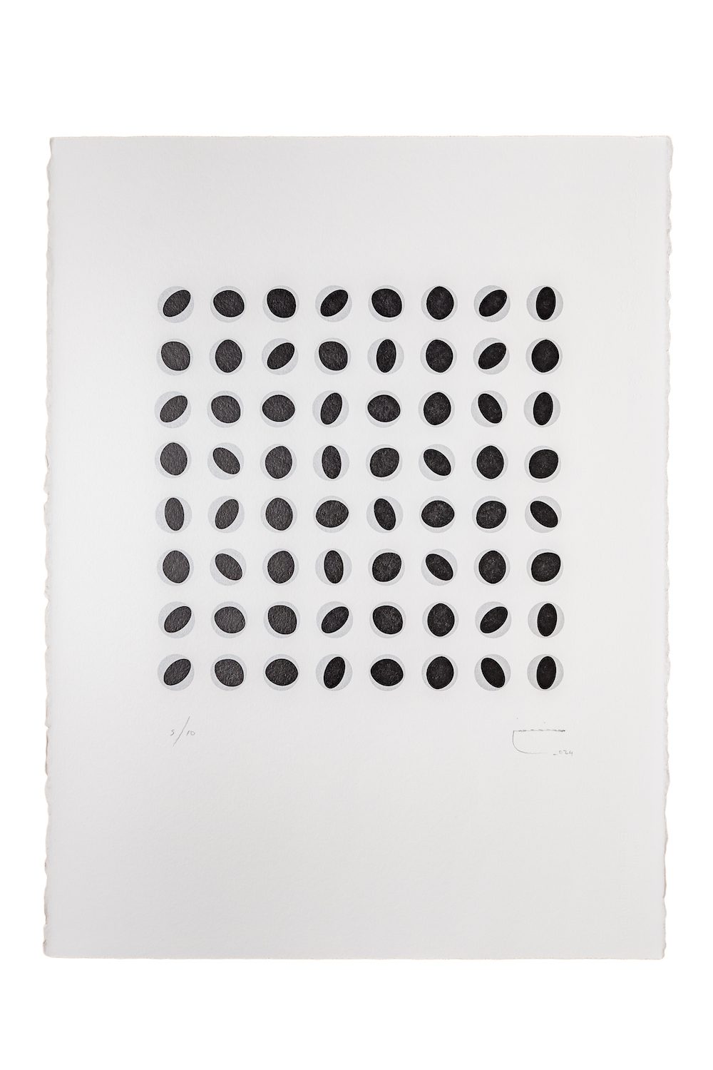 Rashid Al Khalifa, 64 Circles in Charcoal Grey, 2024