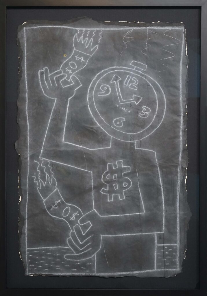 Keith Haring, Untitled, Subway Drawing (Clock Face Burning Money), Ca. 1980-1985