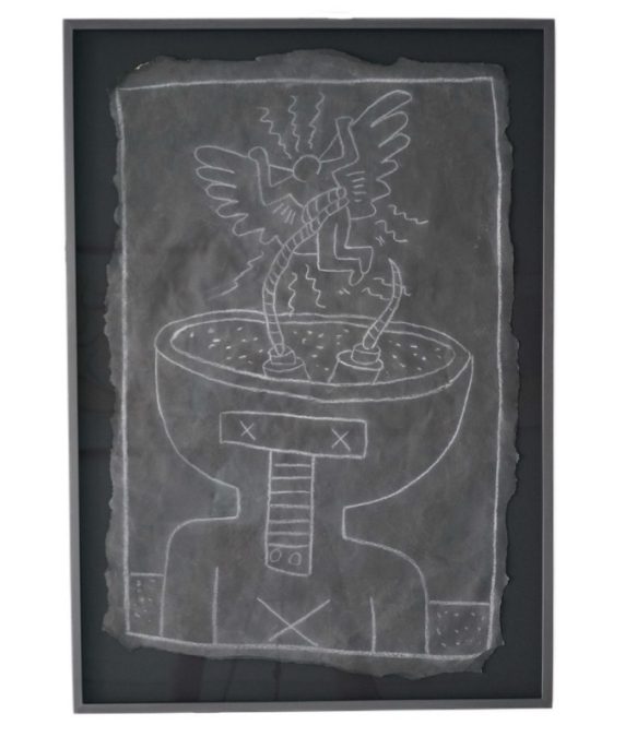 Keith Haring, Untitled, Subway Drawing (Robot Angel)