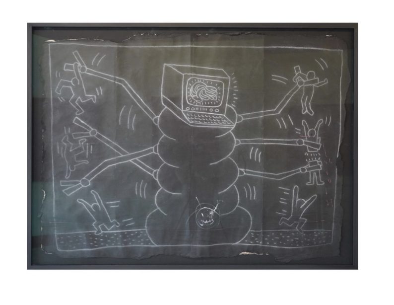 Keith Haring, Untitled, Subway Drawing (Worm Computer Brain), Ca. 1980-1985